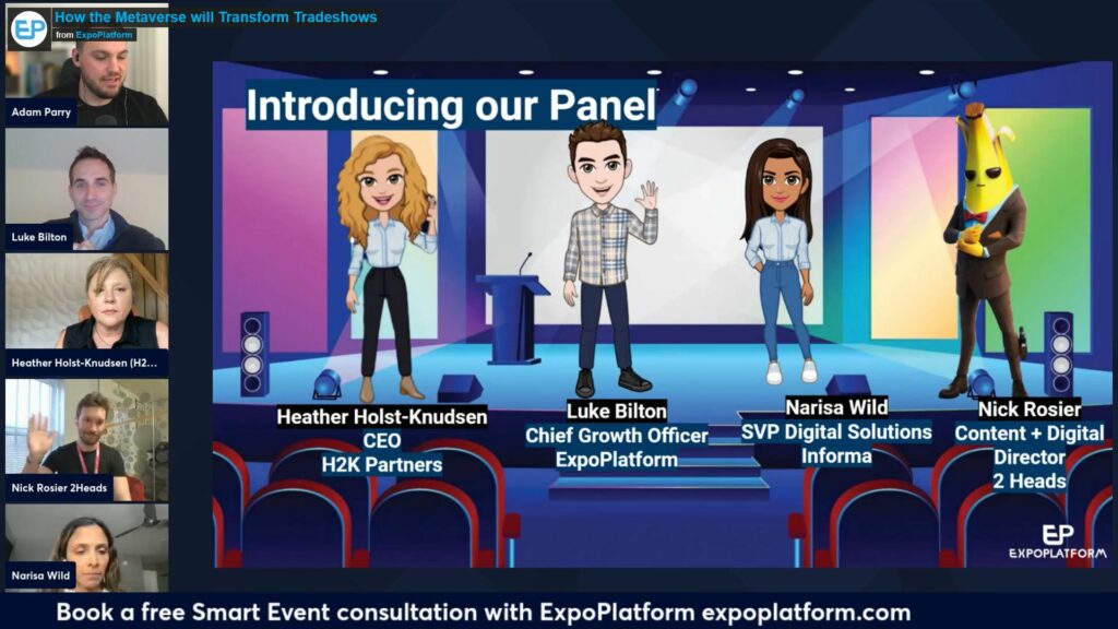 panellists at the expoplatform and ein metaverse discussion.