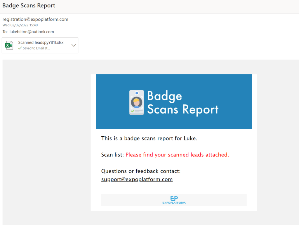 badge scan report