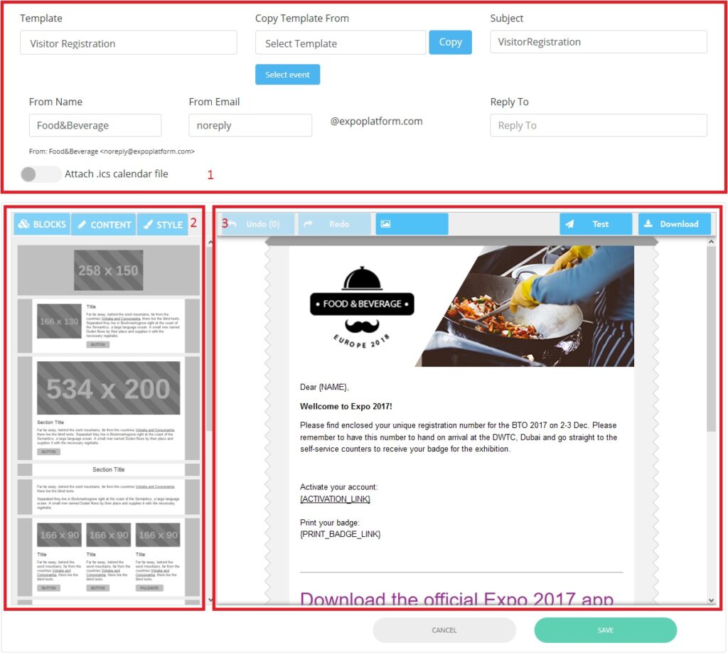 expoplatform email builder