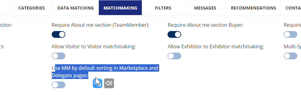 Matchmaking sorting