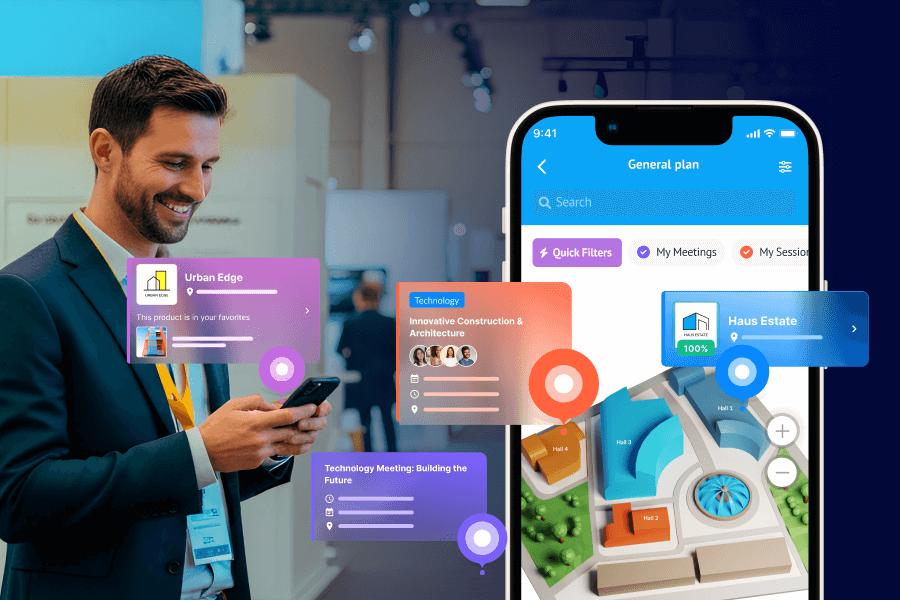 What are the vital attributes of an advanced expo floor plan?